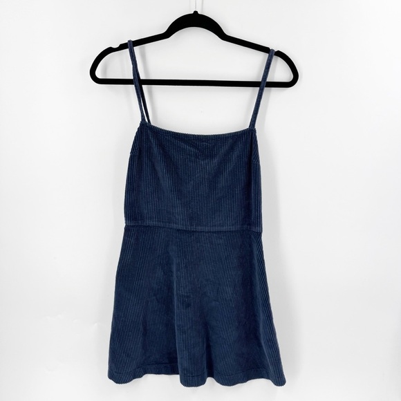 ✅ REFORMATION BLUE RIBBED SPAGHETTI STRAP MINI DRESS SIZE 8 - Picture 1 of 8